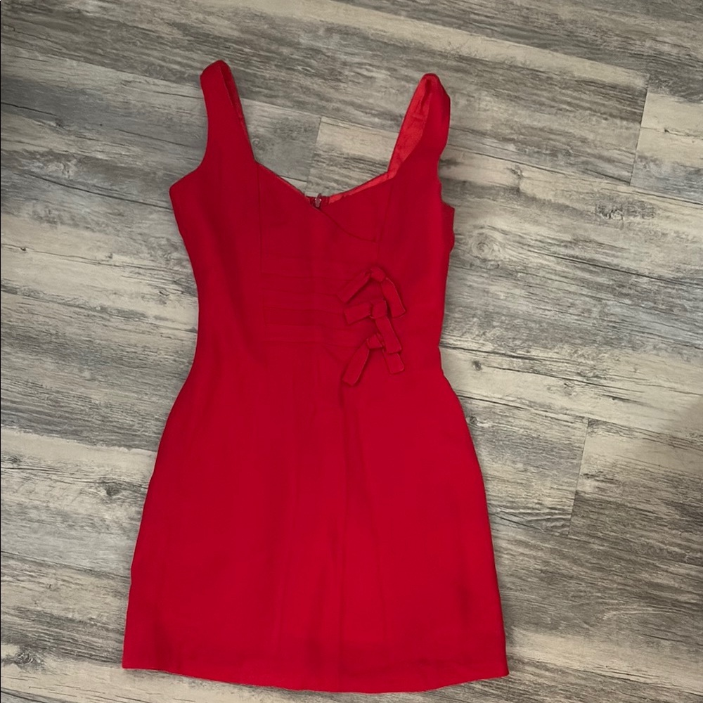 NICOLE MILLER VINTAGE 1990’s 
Elegant and super sexy 
Red Sleeveless mini Dress